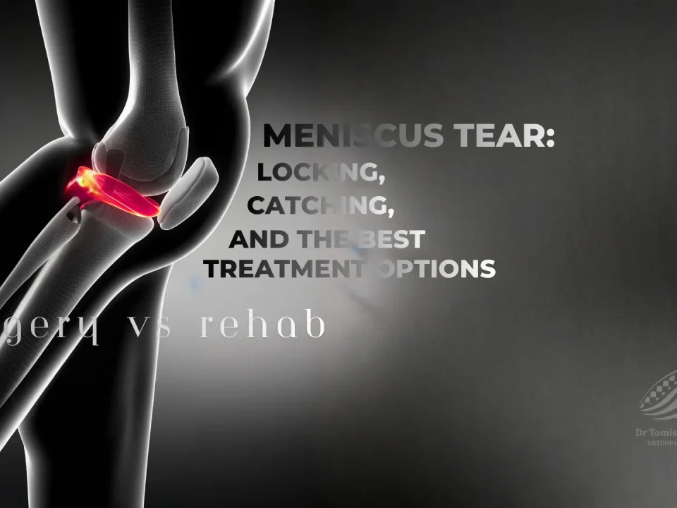 Meniscus tear locking and catching explained with knee anatomy and the meniscus highlighted in red